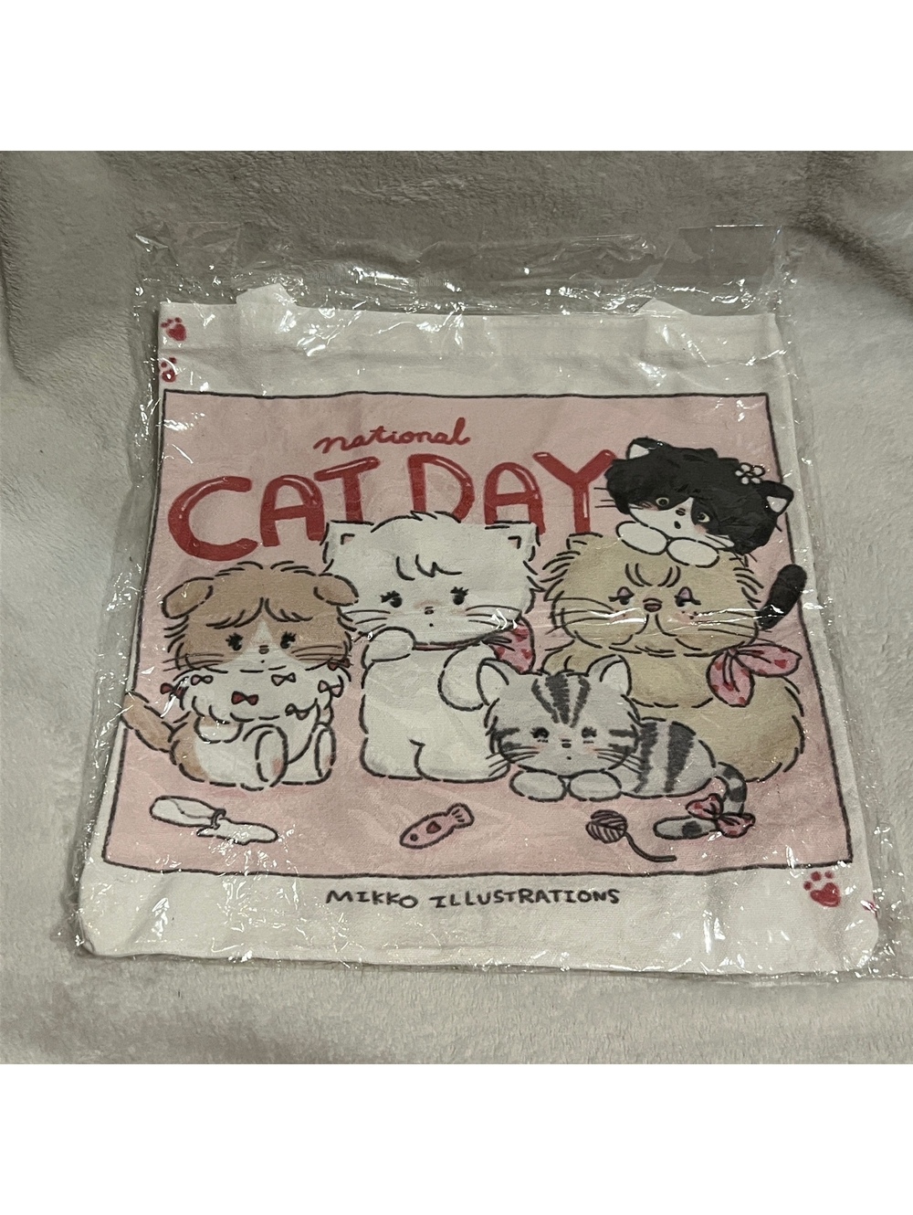 Mikko Illustrations Cat Day Canvas Tote Bag